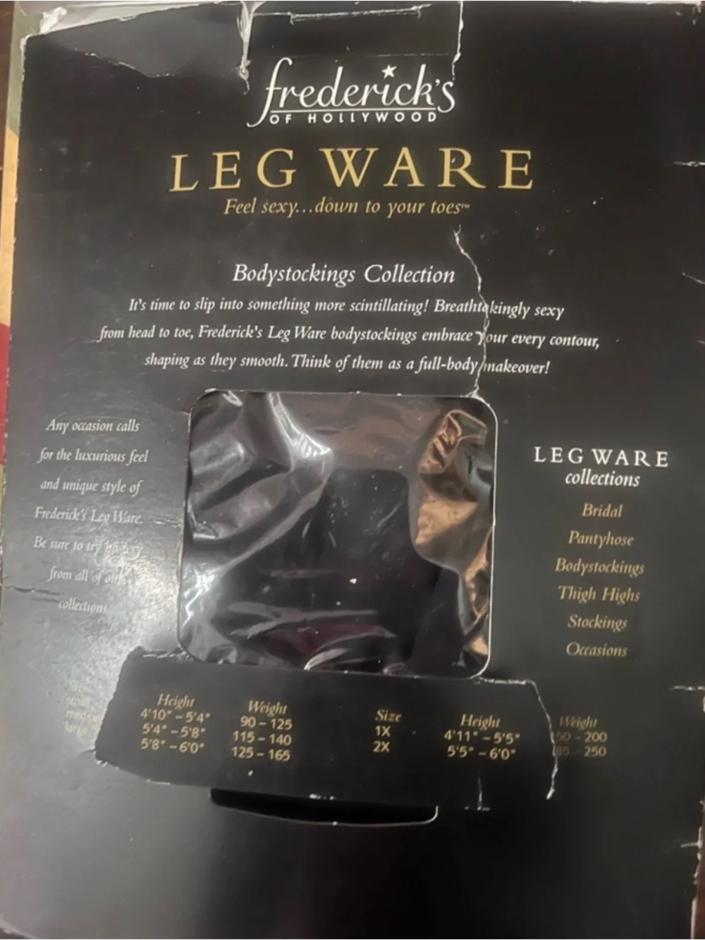 Frederick's of Hollywood Black bodysuit Leg Ware